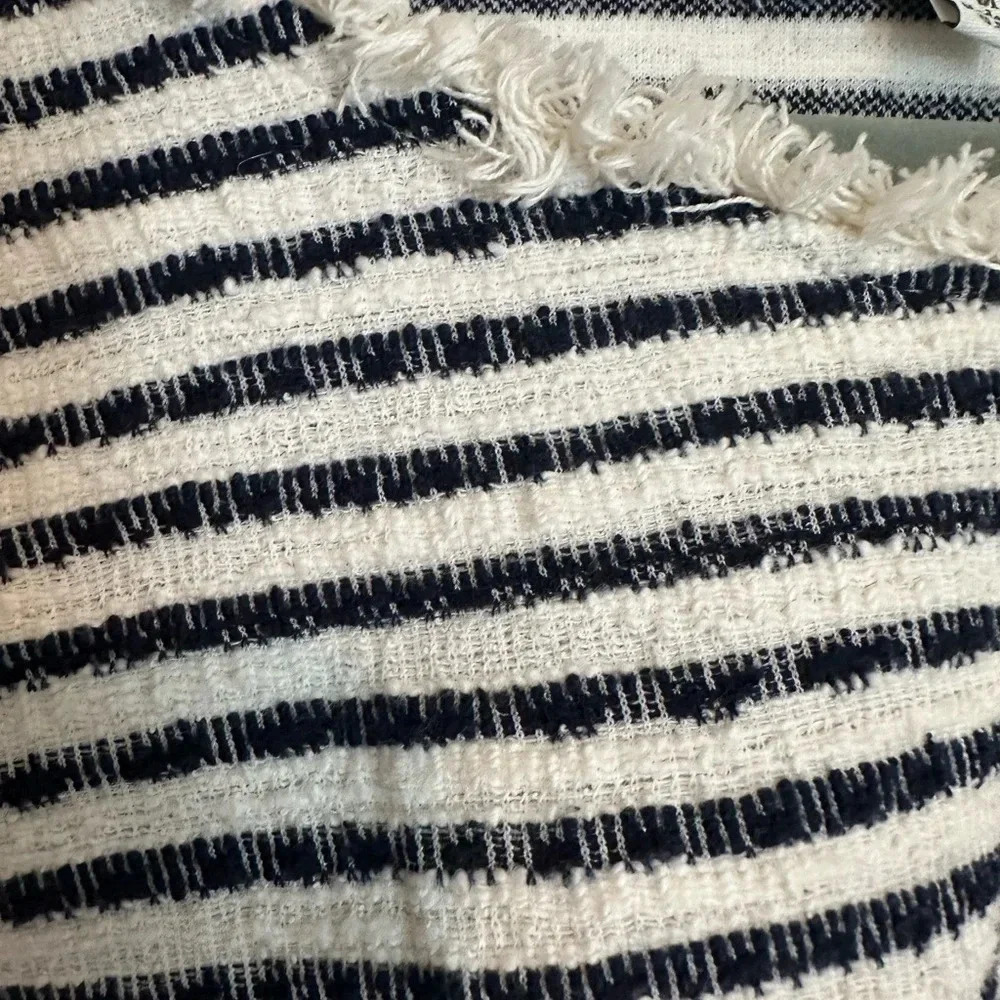 Striped shirt with fringed hem D-2 - Picture 4 of 4